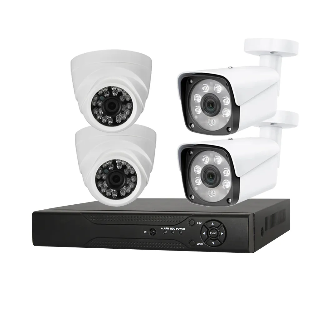 Weecuu-kits de cámaras de seguridad CCTV, domo de 4 canales, DVR, 1080N, 2MP, plástico, IR, 1080P, lente de cámara Bala, 3,6mm, cámaras cctv con dvr