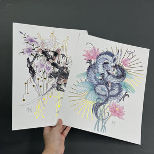 งานพิมพ์ลายอนิเมะฟอยล์ทองแบบกำหนดเอง - การ์ดภาพประกอบสะสมพร้อมการปั๊มฟอยล์สำหรับตกแต่งและเป็นของขวัญ - Product Image 4