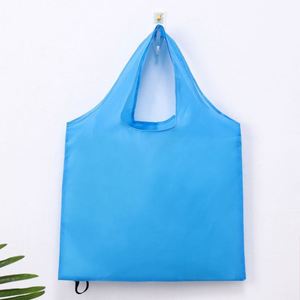 Sac de rangement portable personnalisé en polyester, pliable avec bandoulière, sac de courses réutilisable pour supermarché, pas cher - Product Image 3