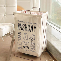 Grand panier à linge pliable en tissu imperméable et panier à vêtements sales, sac de rangement pour salle de bain