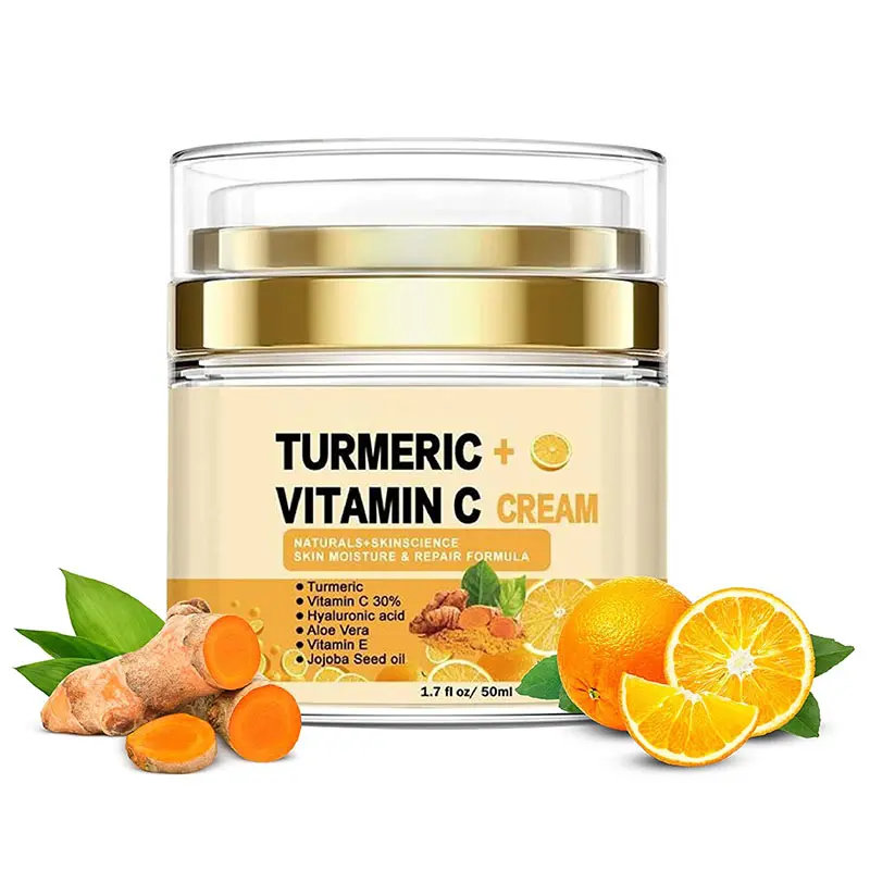 Private Label curcuma crema per il viso per il corpo naturale curcuma pelle illuminante macchie di Acne crema curcuma con vitamina C
