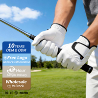 Accessoires de golf pour la main gauche, respirants, antidérapants, confortables, résistants à l'usure, protection UV, matériau nano premium blanc