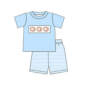 BSSO1946 Ensemble personnalisé pour petit garçon, tenue verte à imprimé canard, vente en gros pour enfants, ensemble à manches courtes pour tout-petit - Product Image 2