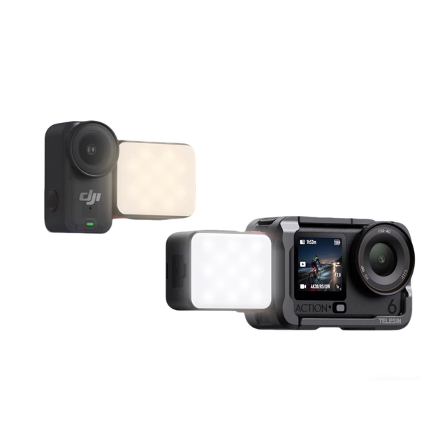 Telesin Magnetic Quick-Release Fill Light for Osmo Nano/Action 6 Portable Gimbal Camera Waterproof ABS/Fiberglass/Silicone