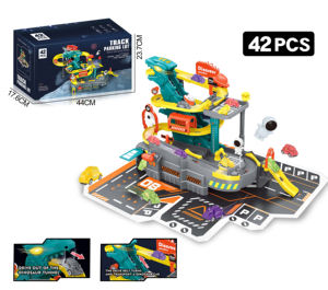 Gran oferta <span class=keywords><strong>de</strong></span> juguetes <span class=keywords><strong>de</strong></span> estacionamiento DIY ensamblados para niños, 42 Uds., juguete con ranura <span class=keywords><strong>de</strong></span> dinosaurio con pista <span class=keywords><strong>de</strong></span> coche <span class=keywords><strong>de</strong></span> juguete, estacionamiento con luz y música - Product Image 3