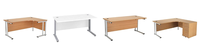 Bureau ergonomique pour bureau commercial GCON 25, main droite, avec piédestal haut