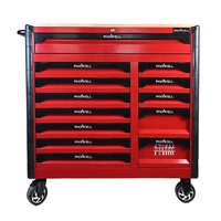 Armoire à outils Eva 13 tiroirs 10 plateaux avec dessus en bois pour ensemble d'outils à main coffre à roulettes d'atelier