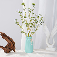 Ranting Enkianthus Perulatus Buatan Sentuhan Asli PVC 3 Cabang Daun Hijau Jepang 80cm Pengisi Vas Dekorasi Rumah Pernikahan Grosir