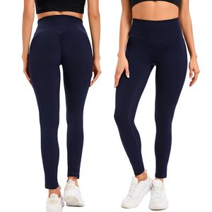 <span class=keywords><strong>Bleu</strong></span> <span class=keywords><strong>marine</strong></span> vêtements de sport vêtements de sport Fitness Yoga entraînement Leggings femmes taille haute Scrunch bout à bout pantalon de Yoga - Product Image 2