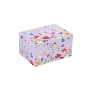 Vendita calda 5 pollici MDF <span class=keywords><strong>carillon</strong></span> in legno con disegno floreale blu carica di vento caratteristica Logo personalizzato regali di festa per bambine natale - Product Image 6