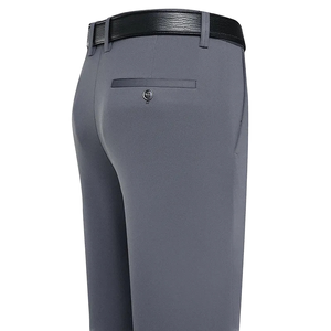 Pantalones informales de negocios finos de verano para hombre TLK L Marca Ropa de hombre clásico Color sólido elástico cómodo suelto recto Bambú - Product Image 1