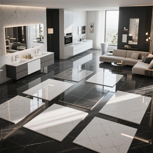 Through-body Marble <strong>Tiles</strong>, Imitating Natural Stone Texture, Wear-resistant and Scratch-resistant House Decoration Interior