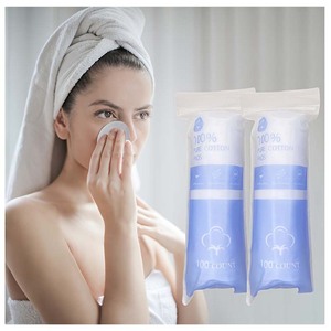 100% <span class=keywords><strong>coton</strong></span> biologique doux absorbant 100 pièces <span class=keywords><strong>coton</strong></span> <span class=keywords><strong>démaquillant</strong></span> tampons étiquette personnalisable rond visage yeux tampons nettoyants - Product Image 4
