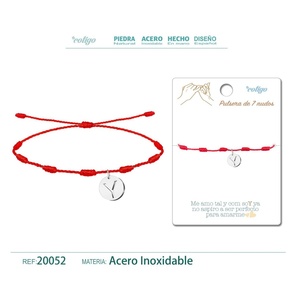Bracciale 7 nodi con gioielli a lettera Y color argento - Product Image 1