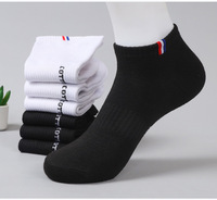 Kaus kaki pergelangan kaki katun poliester pendek Pria Breathable Logo kustom