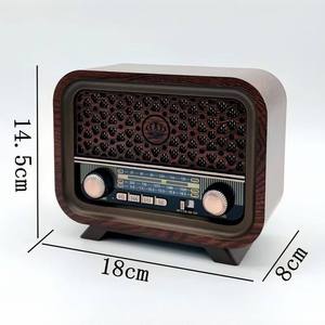 Radio portable vintage en bois durable, style usine, avec lecteur de cartes BT TF, radio AM FM SW, rechargeable, batterie intégrée - Product Image 3