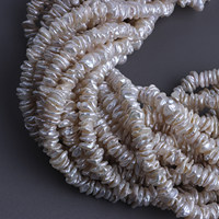 Perles Keshi d'eau douce AAA à fort lustre, 7-9 mm, pétales baroques sans noyau, brin de 15 pouces, perles en vrac percées au centre