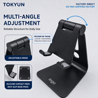 Support de téléphone de bureau réglable en alliage d'aluminium, support de téléphone portable pliable, support de tablette, charnière rotative à 360 degrés