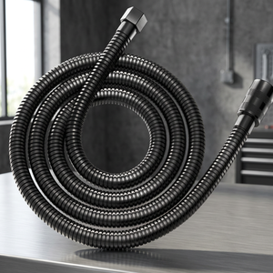 Manguera de Ducha de Acero Inoxidable Negra Mucit Home de 140 cm con Conexión de 1/2-1/2 y Boquilla, Accesorio de Baño - Product Image 3