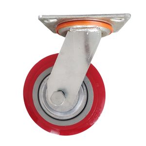 4 5 6 8-Zoll-Rollen und Räder Industrielles Rollen rad Hochleistungs-Pu-Nachlauf mit oberer Bremse - Product Image 6