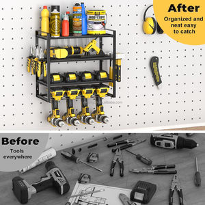 Soporte de taladro eléctrico de montaje en pared 2025, organizador de herramientas eléctricas, estante organizador de herramientas eléctricas de almacenamiento de herramientas de utilidad para el hogar de Metal - Product Image 2