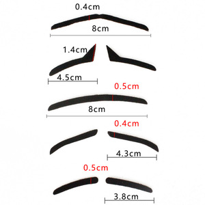 Ensemble de fausses barbes noires adhésives, moustache 8cm 4.5cm 4.3cm 3.8cm, accessoires de déguisement d'Halloween réutilisables - Product Image 1