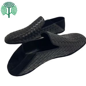 Zapatos de Hombre 100% Cuero Genuino, Mocasines Trenzados Reversibles, Tallas Grandes 38-48, Lujosos, Planos, Sin Cordones, Transpirables, Ligeros, OEM - Product Image 1