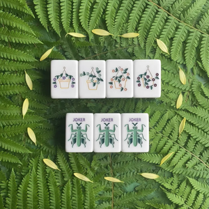 Juego <span class=keywords><strong>de</strong></span> Mahjong Americano <span class=keywords><strong>de</strong></span> Acrílico Verde <span class=keywords><strong>Jade</strong></span> y Blanco Lechoso Premium, Diseño Botánico e Insectal Tallado a Mano, 160 Fichas <span class=keywords><strong>de</strong></span> Tamaño Estándar - Product Image 4