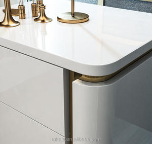 מודרני מאסטר צרפתית שולחן ליד מיטת עץ מסגרת שידה שחור לבן שינה הלילה עומד ריהוט - Product Image 5