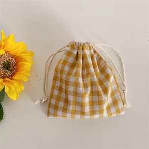 Bolsa de almacenamiento con cordón Floral, tela de algodón de celosía y monedero de lona, lápiz labial y organizador de joyas, bolsa de regalo de Navidad - Product Image 2