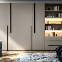 Ensemble de meubles de chambre modernes texturés tendance 2026, prêts à assembler (RTA), avec poignées longues, personnalisables OEM/ODM en usine