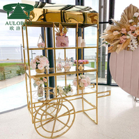 Carro de barra de dulces de postre de acero inoxidable para decoración de fiestas con ruedas para fiestas