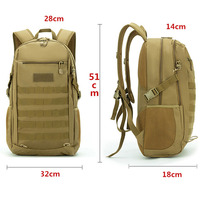 Sac à dos tactique de randonnée vintage 45L personnalisé 2026 en Oxford imperméable avec fermeture éclair, idéal pour les voyages et le transport d'ordinateur portable