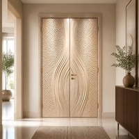 Panneau en bois MDF texturé 3D à surface en relief, imperméable, anti-rayures, décoratif pour revêtement de portes et murs intérieurs