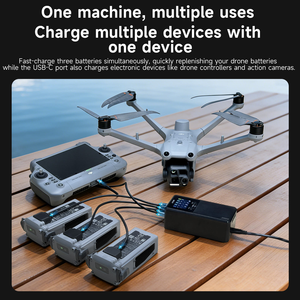 Chargeur rapide 3 canaux LKTOP 300W pour la série DJI Matrice 4D/4TD, écran LCD, modes intelligents, hub de charge de batterie portable - Product Image 6