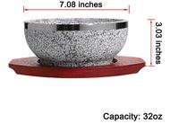 Bol Dolsot Bibimbap personnalisé de 2 pièces Bol en pierre de granit de 32 oz avec base en bois Pot Dolsot pour soupe coréenne riz et ragoût