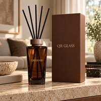 Bouteille diffuseur en verre de luxe irrégulière de 350 ml grande capacité pour huiles parfumées artisanales DIY et parfums d'ambiance – Vente en gros