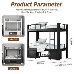 Litera de Acero Reforzado de Dos Niveles, OEM Personalizada, KD, Mobiliario Comercial para Dormitorios y Hospitales, Certificación CE, Directo de <span class=keywords><strong>Fábrica</strong></span> - Product Image 4
