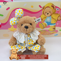 Peluche Teddy ISLAND Animal Crossing, ours avec robe à volants détachable, super douce, rembourrée en coton PP, officielle, sous licence, objet de collection