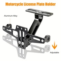 Soporte Universal de Aluminio CNC para Matrícula de Motocicleta con Luz Trasera y Luces Intermitentes