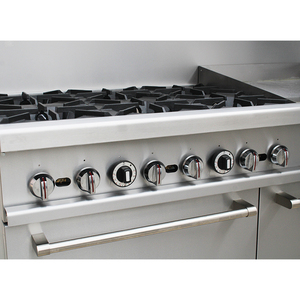 Estufa Comercial a Gas Meilern con Placas Abiertas, 6 Quemadores, Hornos/Plancha/Salamandra, Acero al Carbono, Alta Productividad - Product Image 4
