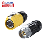 Connecteur électrique étanche IP68 Cnlinko, fil PBT, M20, 4 broches, montage sur panneau, prise circulaire, prise à broches