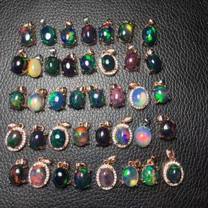 Toptan doğal renkli Opal taş şifa taşları siyah Opal kolye takı hediye için - Product Image 4