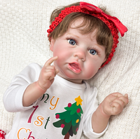 Boneka Bayi Reborn Lucu Laris Manis, Boneka Fashion Vinyl Warna-warni, Simulasi Bayi, Pakaian Natal