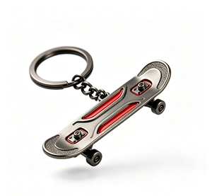 พวงกุญแจโลหะรูปสเก็ตบอร์ดเคลือบเงา ของที่ระลึกและของแจก - Product Image 4