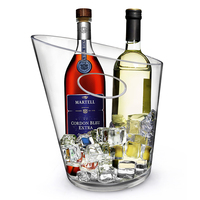Seau à glace Dicunoy personnalisé Seau à champagne en plastique de 4 litres Bacs à boisson épais et transparents avec poignée Refroidisseur à vin épais B
