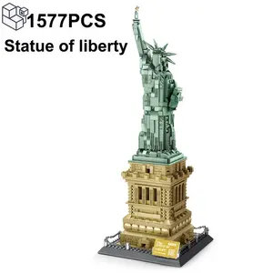 Wange 5227 Statua della Libertà degli Stati Uniti Architettura Mondiale Mattoncini Giocattoli Vista Stradale Cittadina Regali di Natale per Bambini Set di Blocchi da Costruzione - Product Image 4