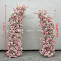 Bunga Arch Pernikahan Grosir Pabrik Berkualitas Tinggi, Arch Bunga Pink untuk Dekorasi Pernikahan Hotel dan Pesta Festival