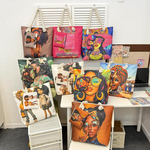 กระเป๋าผ้าแคนวาสลายสองด้านขนาดใหญ่ กันน้ำ แฟชั่นใหม่ กระเป๋าถือไปทะเล ช้อปปิ้ง - Product Image 2