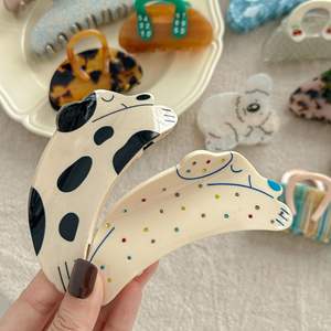 Accessoires pour cheveux haut de gamme pour femmes, grandes pinces à cheveux en acétate, série d'animaux mignons de dessin animé, pinces à cheveux en forme de griffe de <span class=keywords><strong>chien</strong></span>, pinces à cheveux Koala, pinces à cheveux - Product Image 4